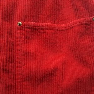 red corduroy overall dress!💥💫